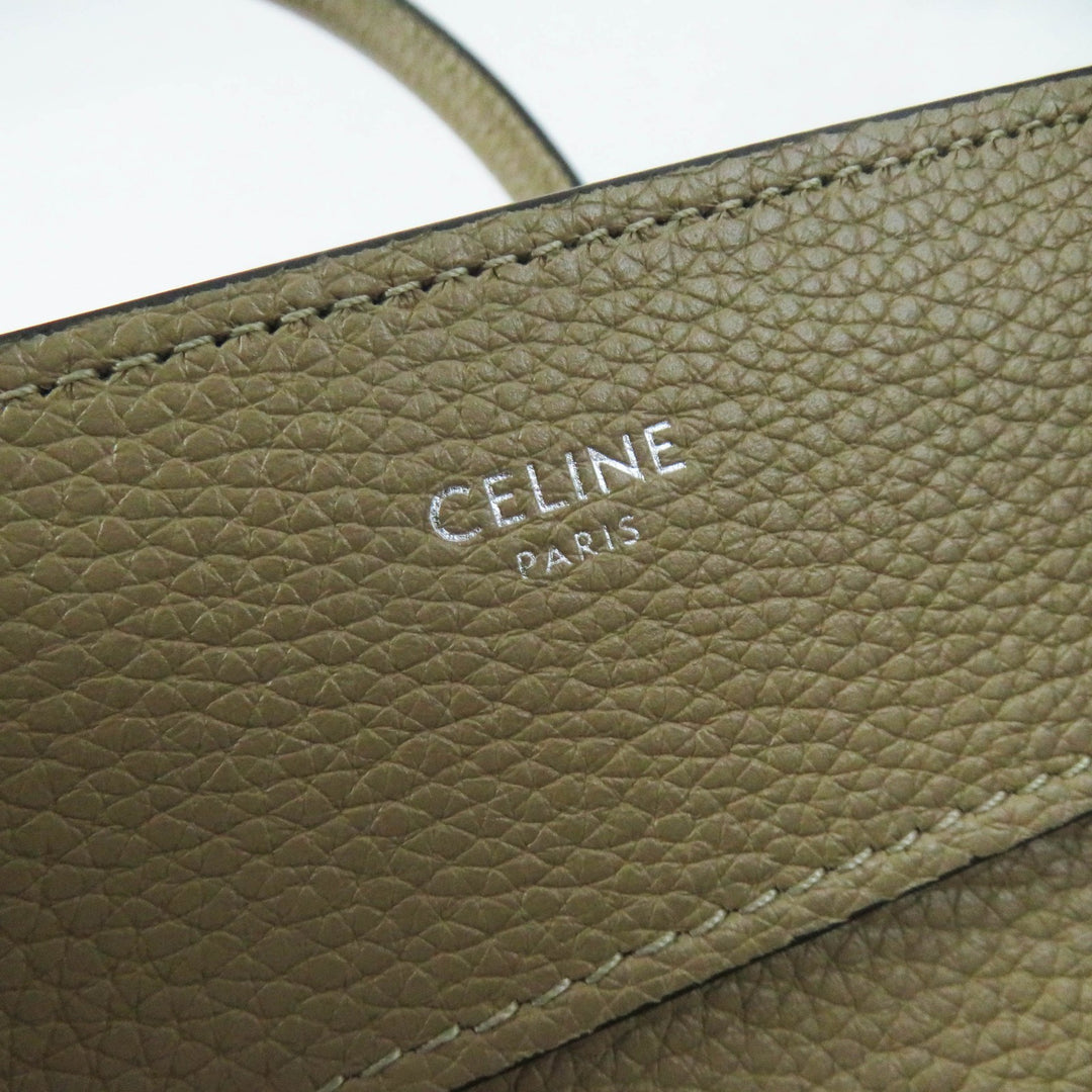 Excellent CELINE Handbag Luggage micro shopper Drummed calfskin Women 18979