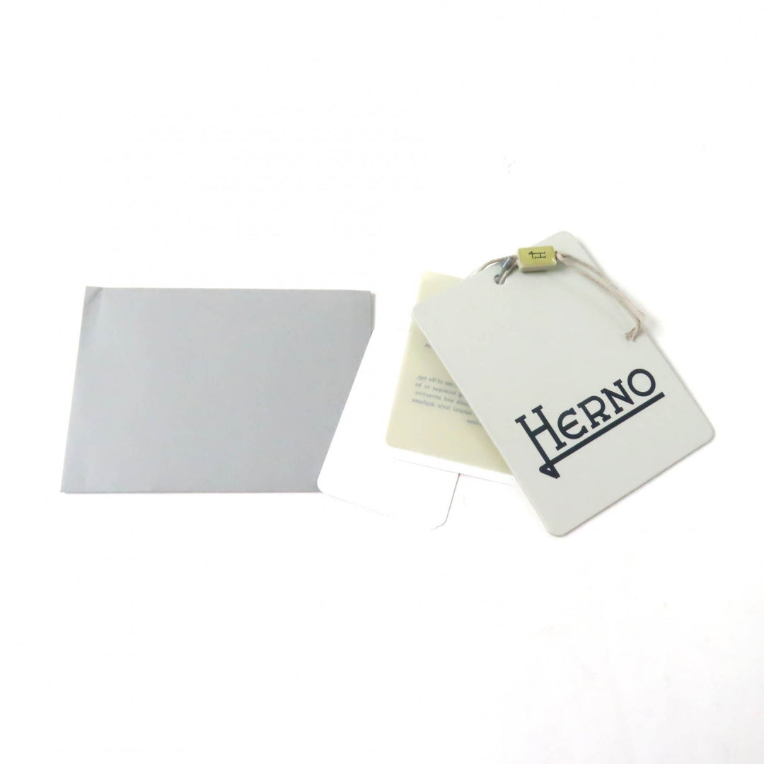 Excellent Herno down coat Stand collar Logo ZIP Wool switching gray wool Women 40 PI0832D