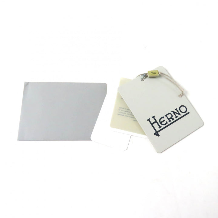 Excellent Herno down coat Stand collar Logo ZIP Wool switching gray wool Women 40 PI0832D