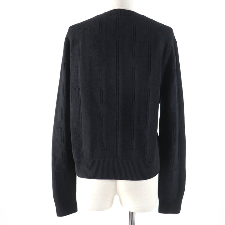 Great HERMES knit H motif long sleeve black wool Women 38
