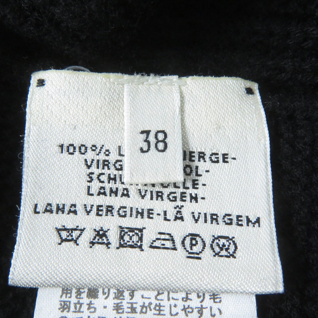 Great HERMES knit H motif long sleeve black wool Women 38