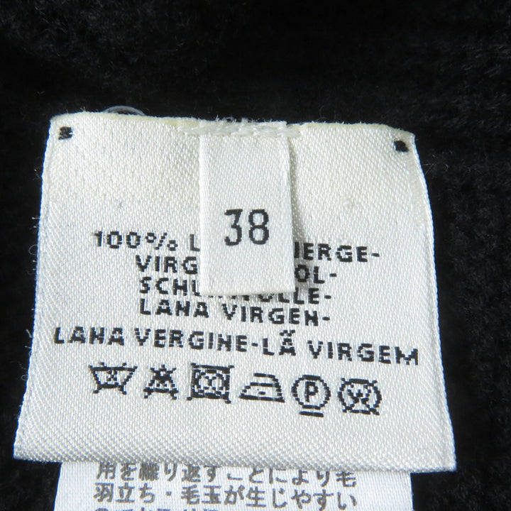 Great HERMES knit H motif long sleeve black wool Women 38