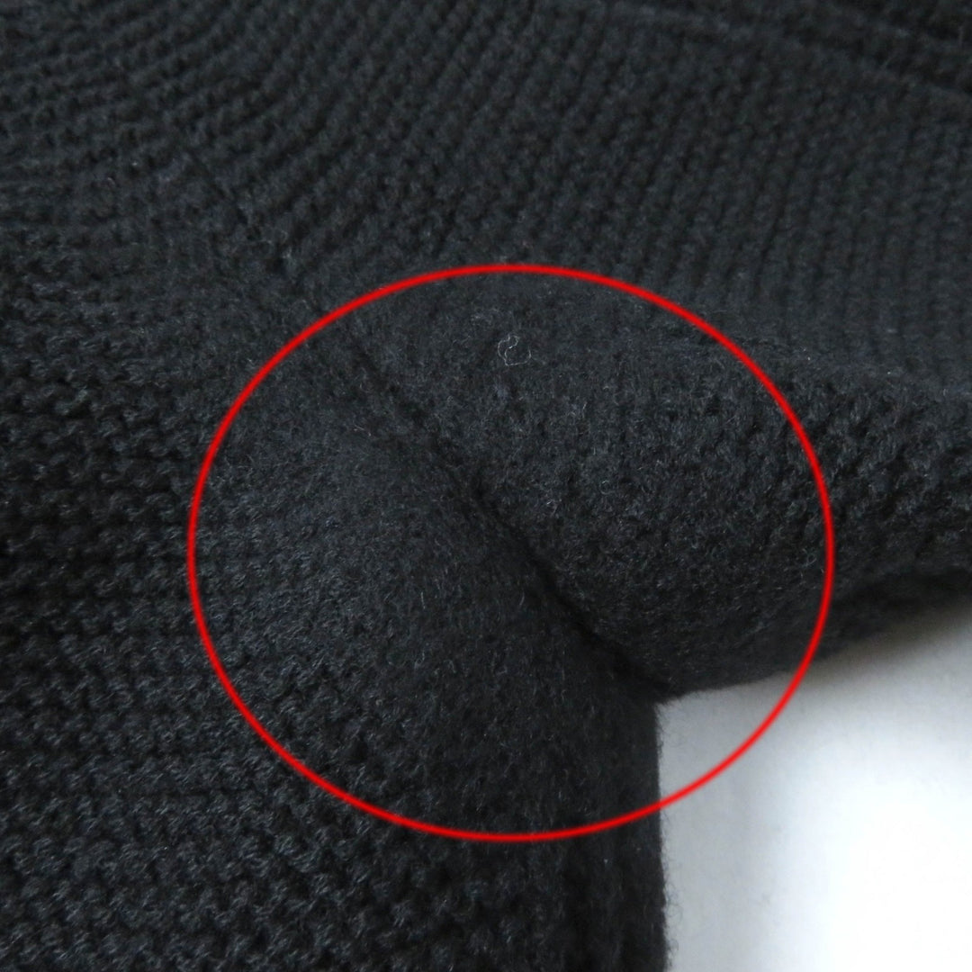 Great HERMES knit H motif long sleeve black wool Women 38