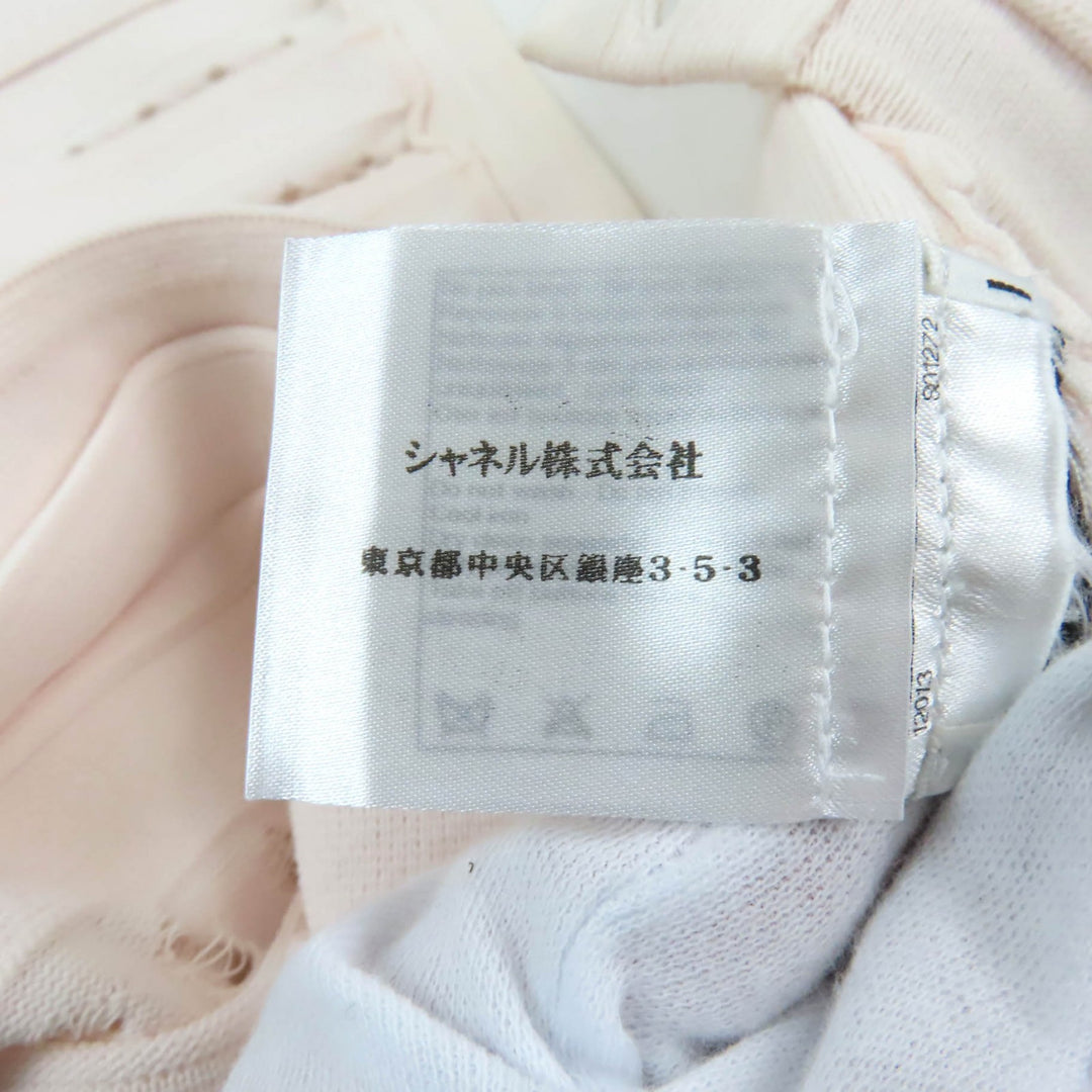 Very Good CHANEL skirt F Pearl COCO Mark Button Knit Baby pink Women 38 P43884