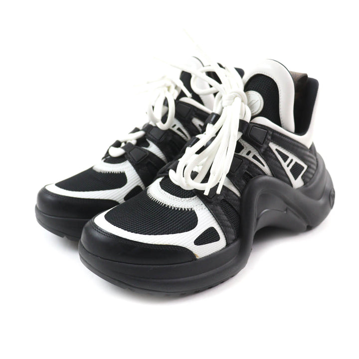Great LOUIS VUITTON High cut sneakers Black White Women 35.5