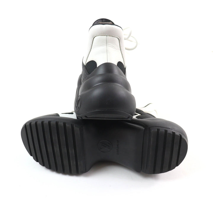 Great LOUIS VUITTON High cut sneakers Black White Women 35.5