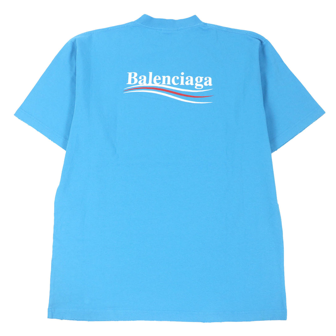 Pristine BALENCIAGA Short sleeve T-shirt o Distressed Oversized cotton mens XXS