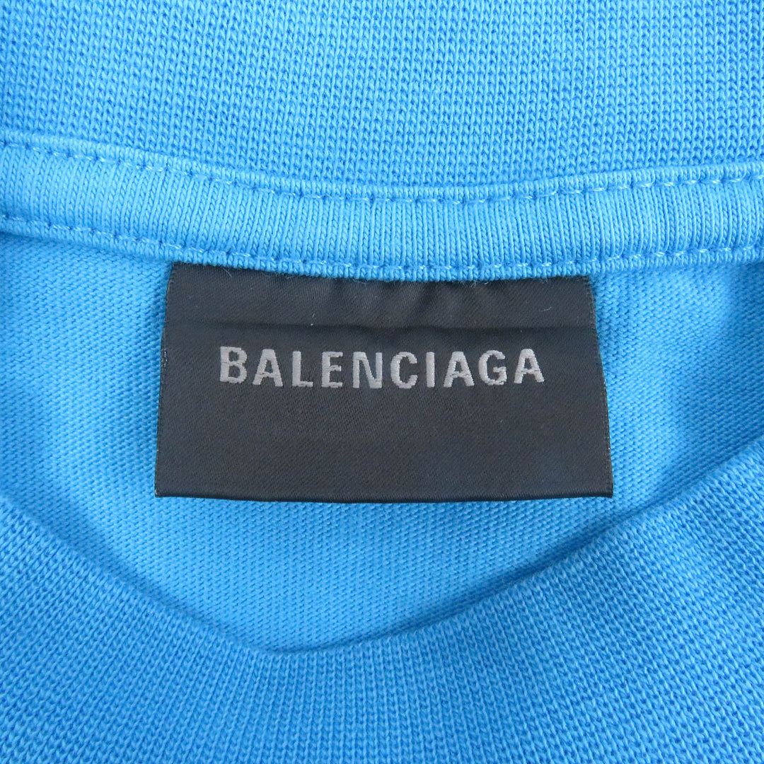 Pristine BALENCIAGA Short sleeve T-shirt o Distressed Oversized cotton mens XXS