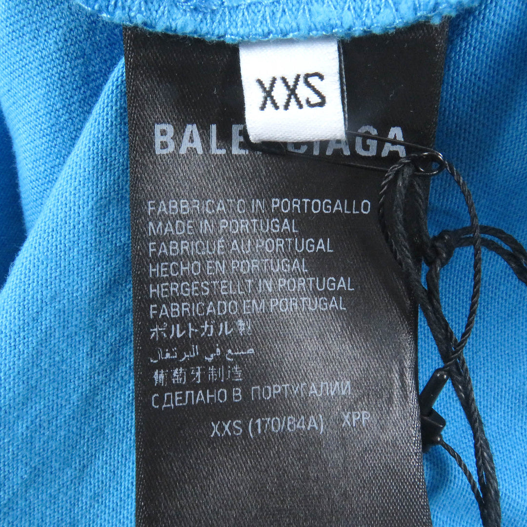 Pristine BALENCIAGA Short sleeve T-shirt o Distressed Oversized cotton mens XXS