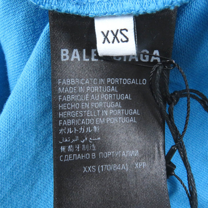 Pristine BALENCIAGA Short sleeve T-shirt o Distressed Oversized cotton mens XXS