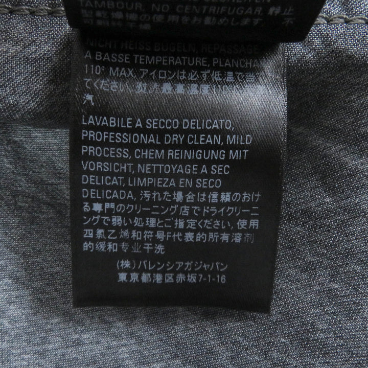 Excellent BALENCIAGA Blouson Denim transfer print stretch black Rayon mens L 621580