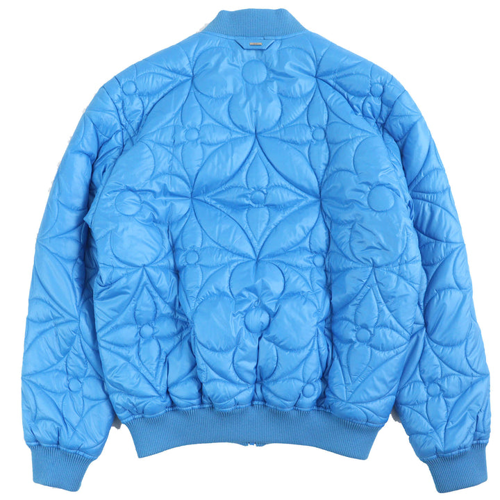 LOUIS VUITTON Blouson Monogram Flower Quilted Jacket blue polyester 48 HLB51E