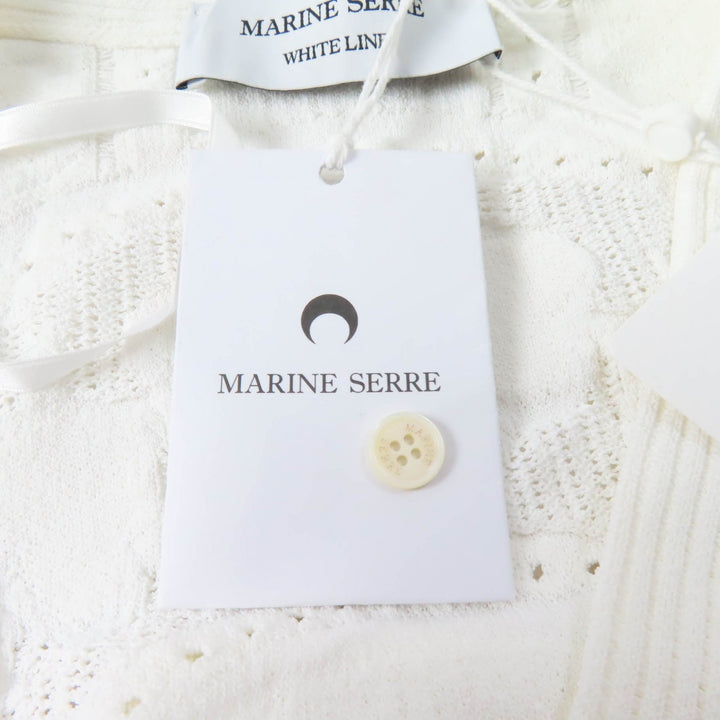Pristine Marine Serre WHITE LINE one piece Shell button V-neck long sleeve super long length knit white Rayon Women S