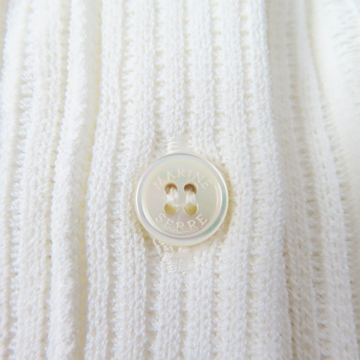 Pristine Marine Serre WHITE LINE one piece Shell button V-neck long sleeve super long length knit white Rayon Women S