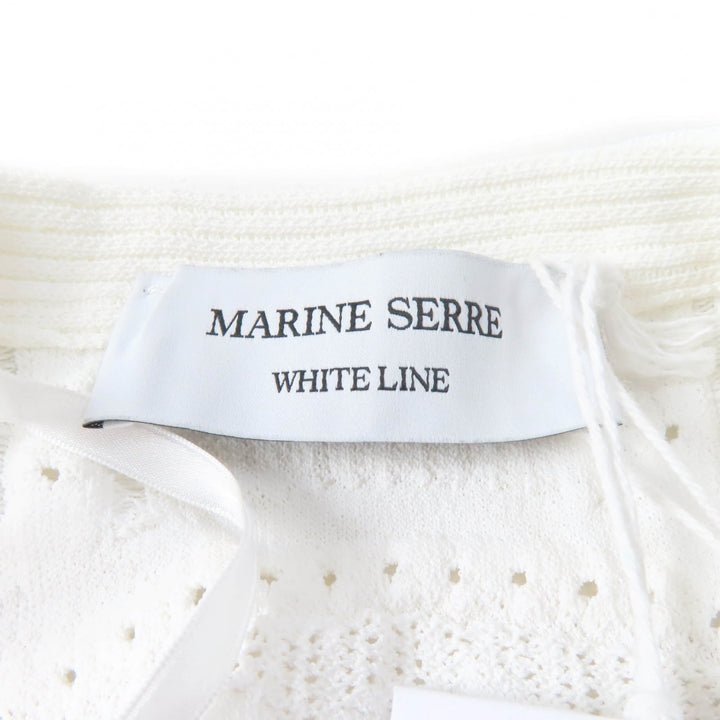 Pristine Marine Serre WHITE LINE one piece Shell button V-neck long sleeve super long length knit white Rayon Women S