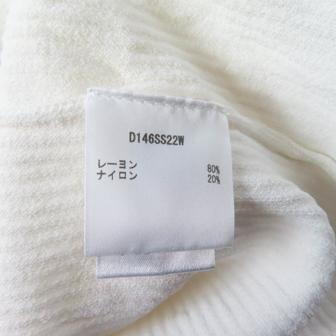 Pristine Marine Serre WHITE LINE one piece Shell button V-neck long sleeve super long length knit white Rayon Women S