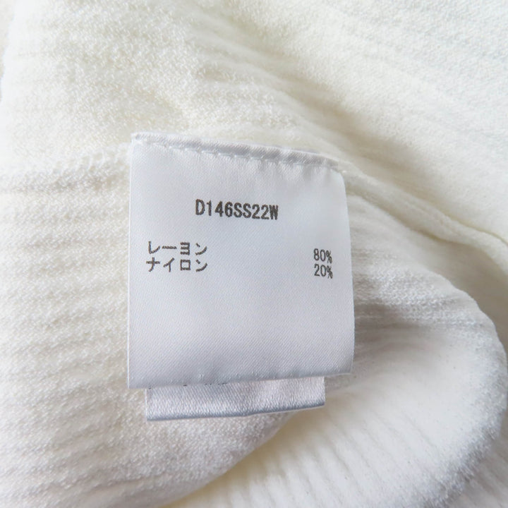 Pristine Marine Serre WHITE LINE one piece Shell button V-neck long sleeve super long length knit white Rayon Women S