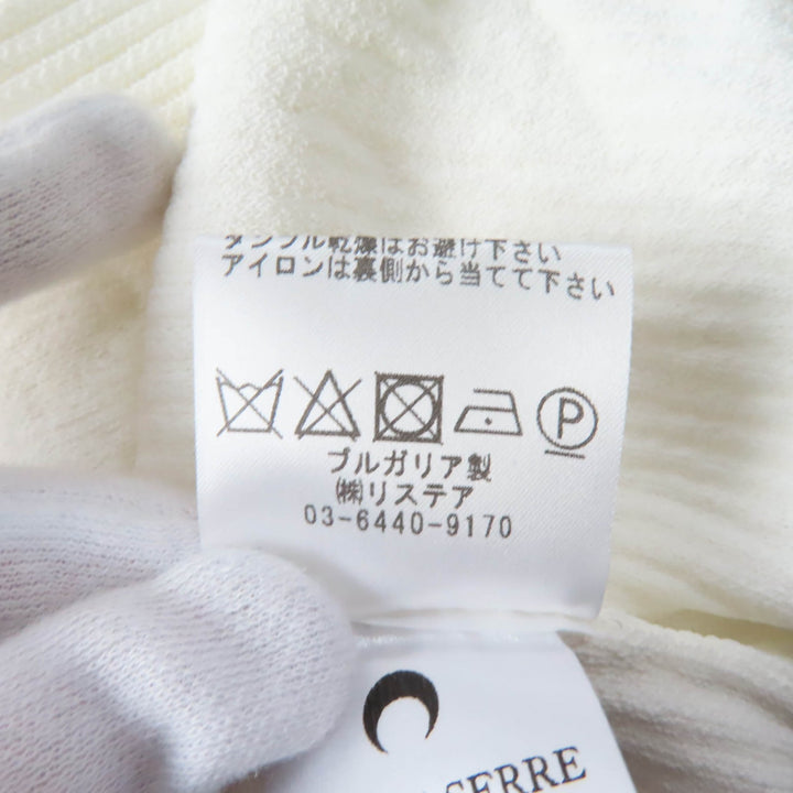Pristine Marine Serre WHITE LINE one piece Shell button V-neck long sleeve super long length knit white Rayon Women S
