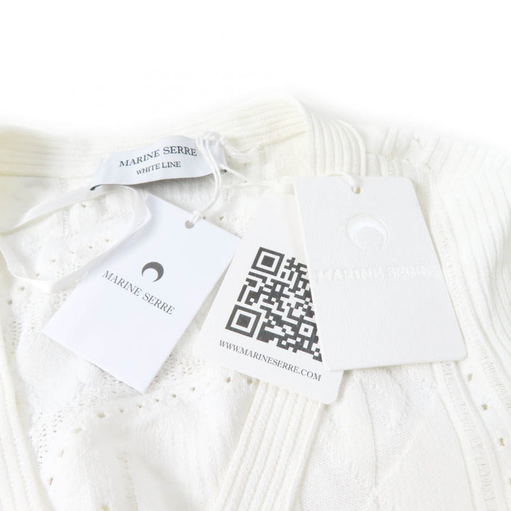 Pristine Marine Serre WHITE LINE one piece Shell button V-neck long sleeve super long length knit white Rayon Women S