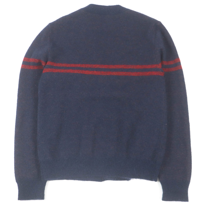Excellent ETRO cardigan Preppy Knit Navy mohair mens S