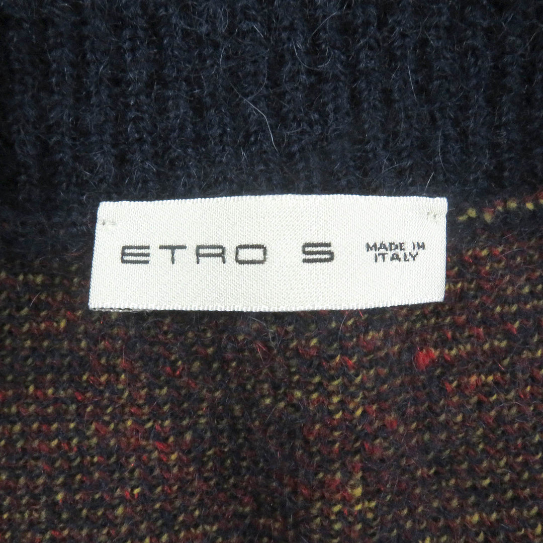Excellent ETRO cardigan Preppy Knit Navy mohair mens S