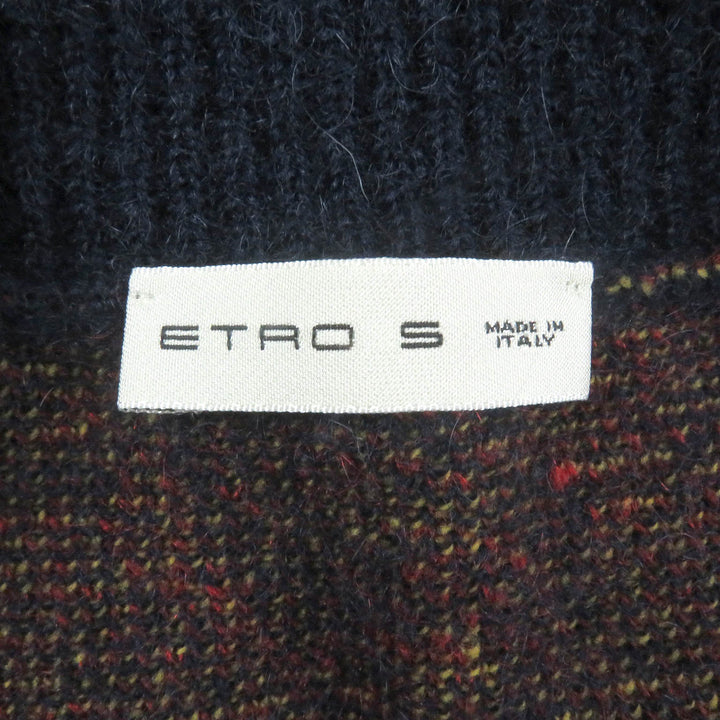 Excellent ETRO cardigan Preppy Knit Navy mohair mens S