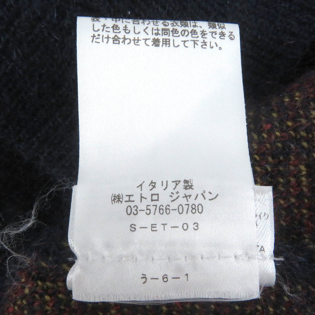 Excellent ETRO cardigan Preppy Knit Navy mohair mens S