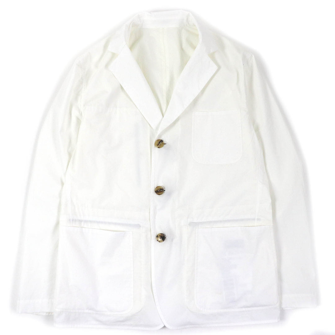 Excellent HERMES Jacket Reversible Stadium Light White off-white cotton mens 52