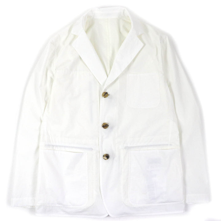 Excellent HERMES Jacket Reversible Stadium Light White off-white cotton mens 52