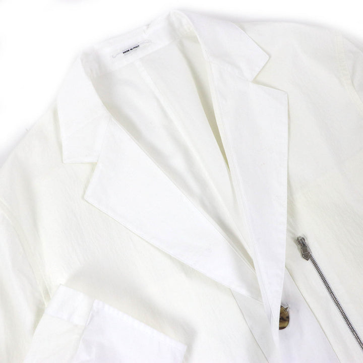 Excellent HERMES Jacket Reversible Stadium Light White off-white cotton mens 52