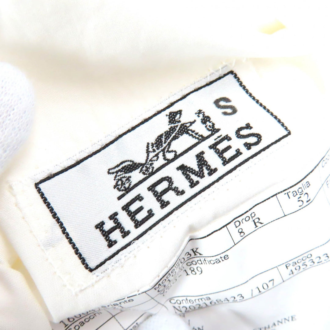 Excellent HERMES Jacket Reversible Stadium Light White off-white cotton mens 52