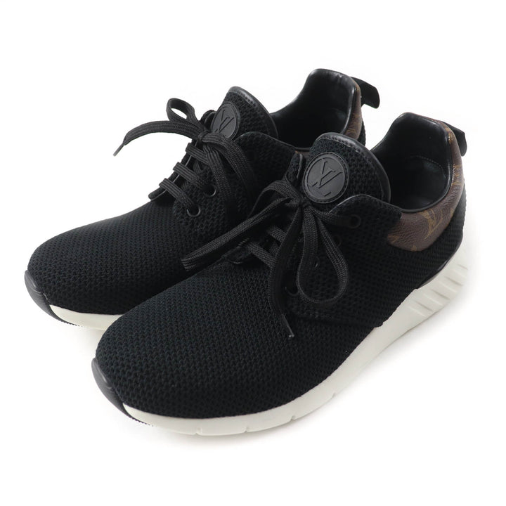 Excellent LOUIS VUITTON sneakers Monogram lace-up mesh black mens 6