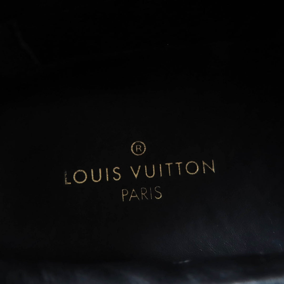 Excellent LOUIS VUITTON sneakers Monogram lace-up mesh black mens 6