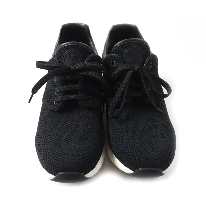 Excellent LOUIS VUITTON sneakers Monogram lace-up mesh black mens 6