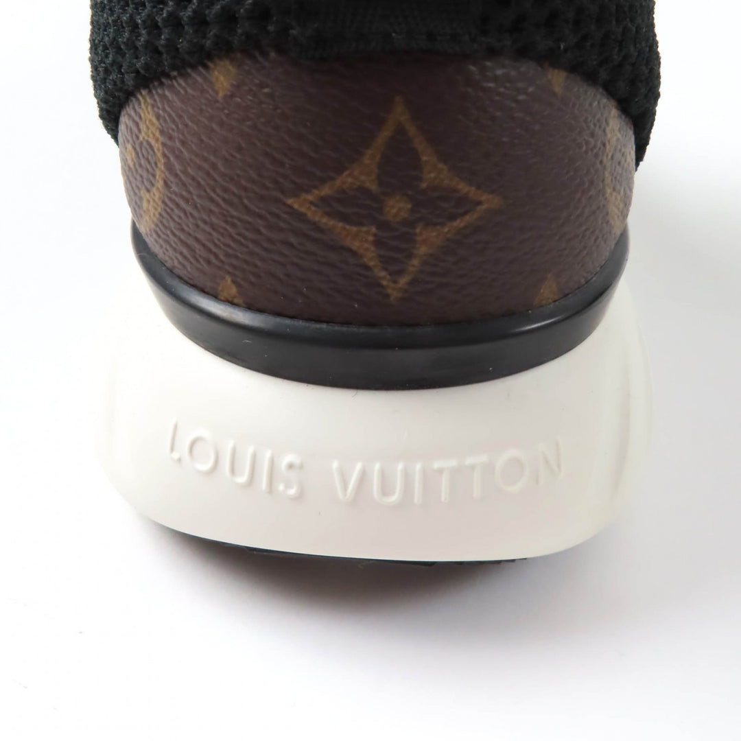 Excellent LOUIS VUITTON sneakers Monogram lace-up mesh black mens 6