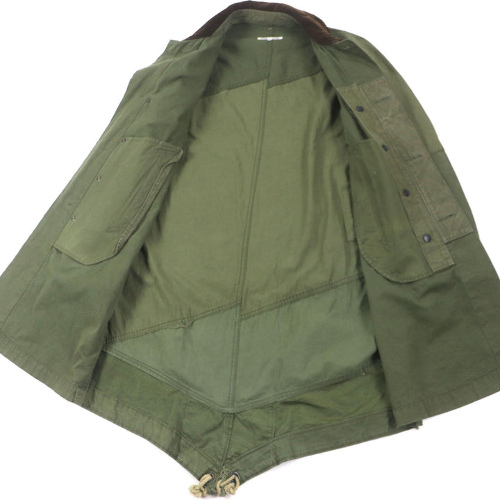 Great Rebuild by Needles Mod coat ARMY TENT BAL COLLAR COAT Waxed cotton Reconstructed Hidden placket Logo button Corduroy collar khaki cotton mens XS