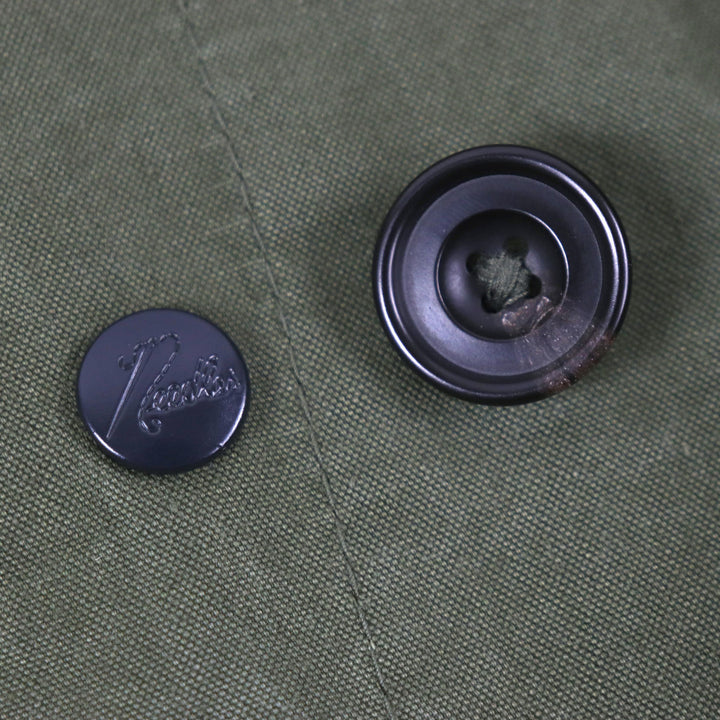 Great Rebuild by Needles Mod coat ARMY TENT BAL COLLAR COAT Waxed cotton Reconstructed Hidden placket Logo button Corduroy collar khaki cotton mens XS
