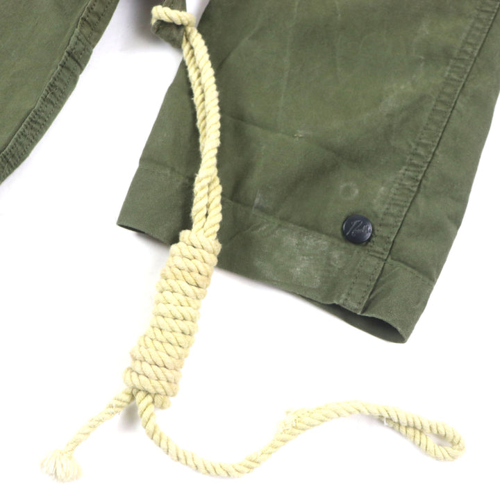 Great Rebuild by Needles Mod coat ARMY TENT BAL COLLAR COAT Waxed cotton Reconstructed Hidden placket Logo button Corduroy collar khaki cotton mens XS