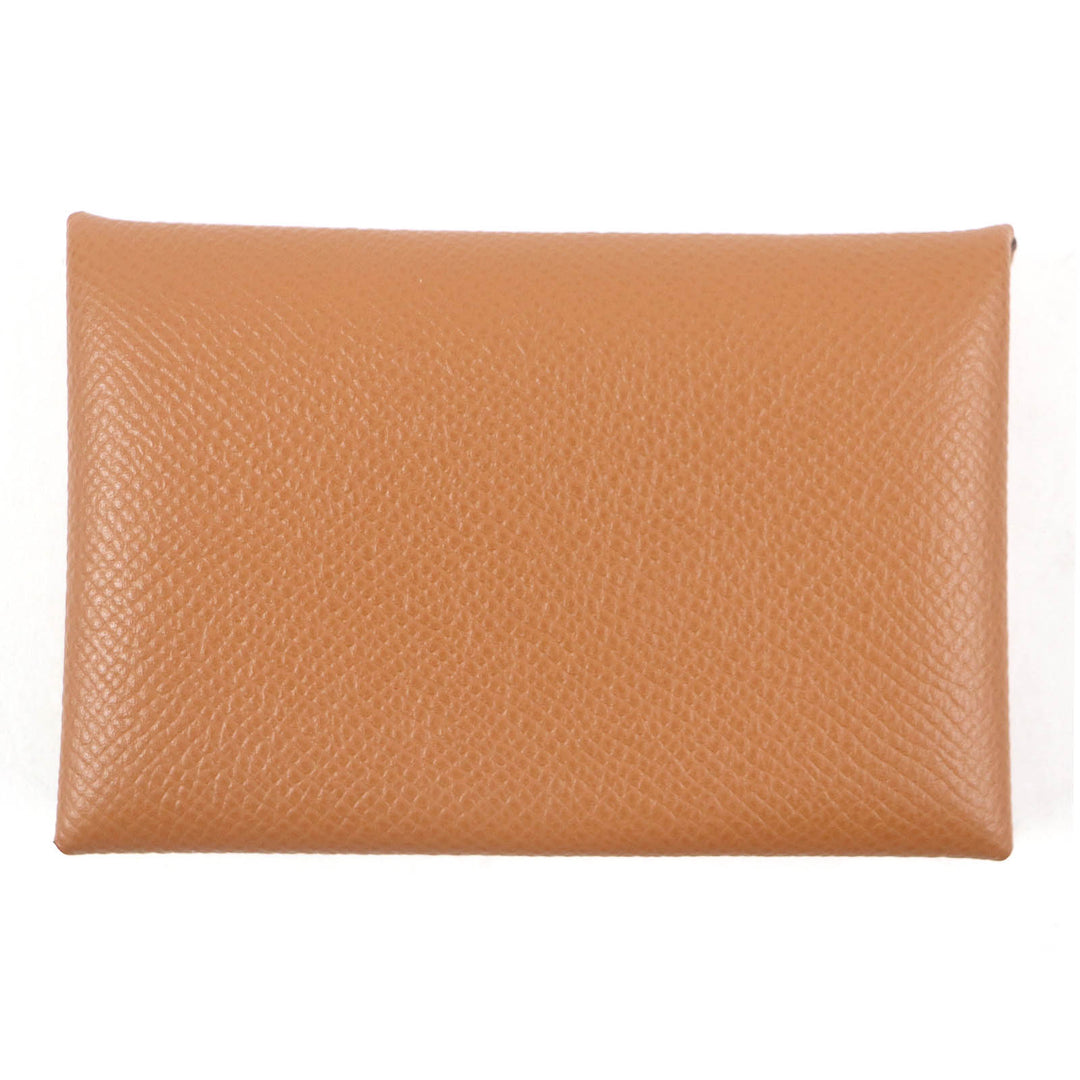 Excellent HERMES Coin case Calvi Card Case gold Epsom mens