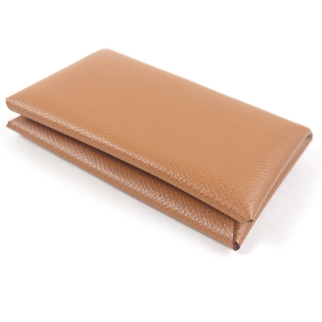 Excellent HERMES Coin case Calvi Card Case gold Epsom mens