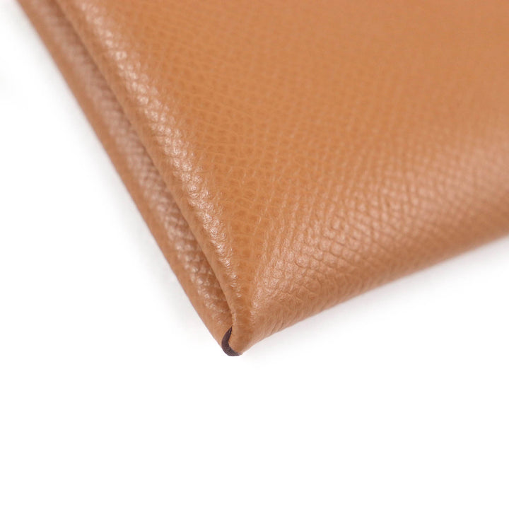 Excellent HERMES Coin case Calvi Card Case gold Epsom mens