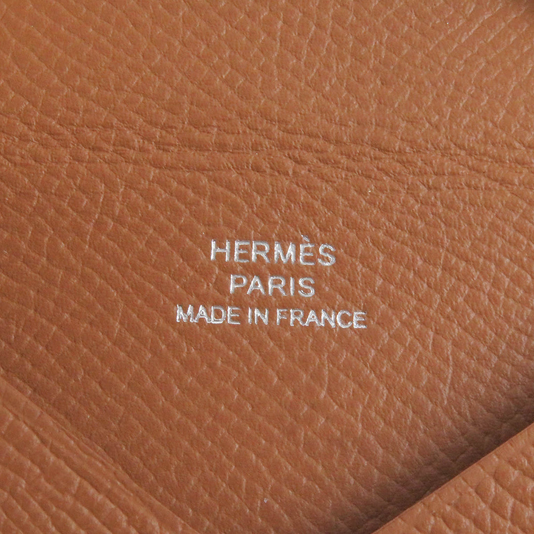 Excellent HERMES Coin case Calvi Card Case gold Epsom mens