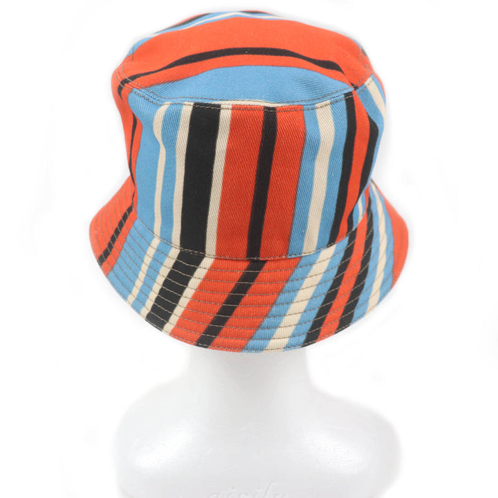 Great PRADA hat Stripe Triangle Logo Triangle Plate Orange multi-color mens 2HC137