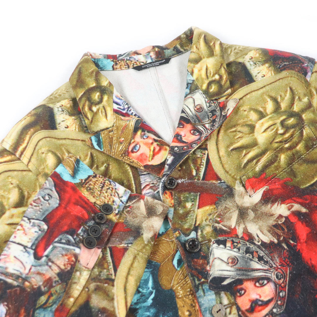 Excellent DOLCE&GABBANA tailored jacket multicolor linen mens 48