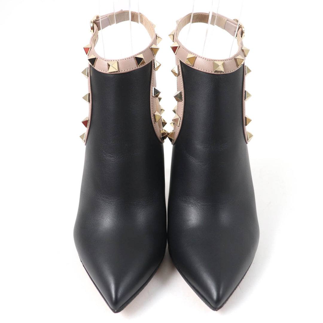 Great Valentino Garavani Booties Rockstud ankle strap pumps black leather Women