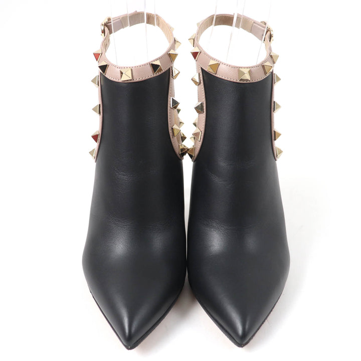 Great Valentino Garavani Booties Rockstud ankle strap pumps black leather Women