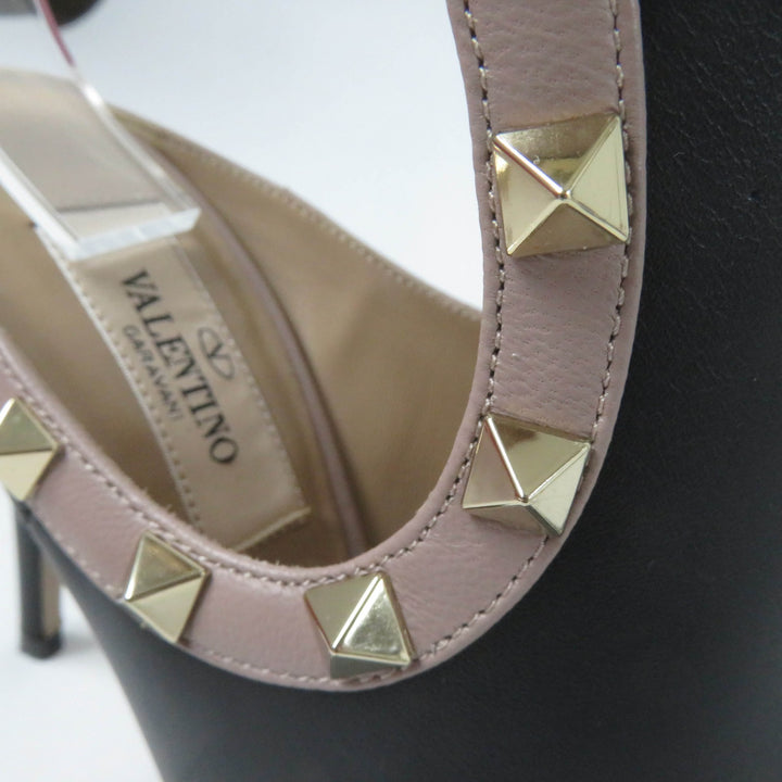 Great Valentino Garavani Booties Rockstud ankle strap pumps black leather Women