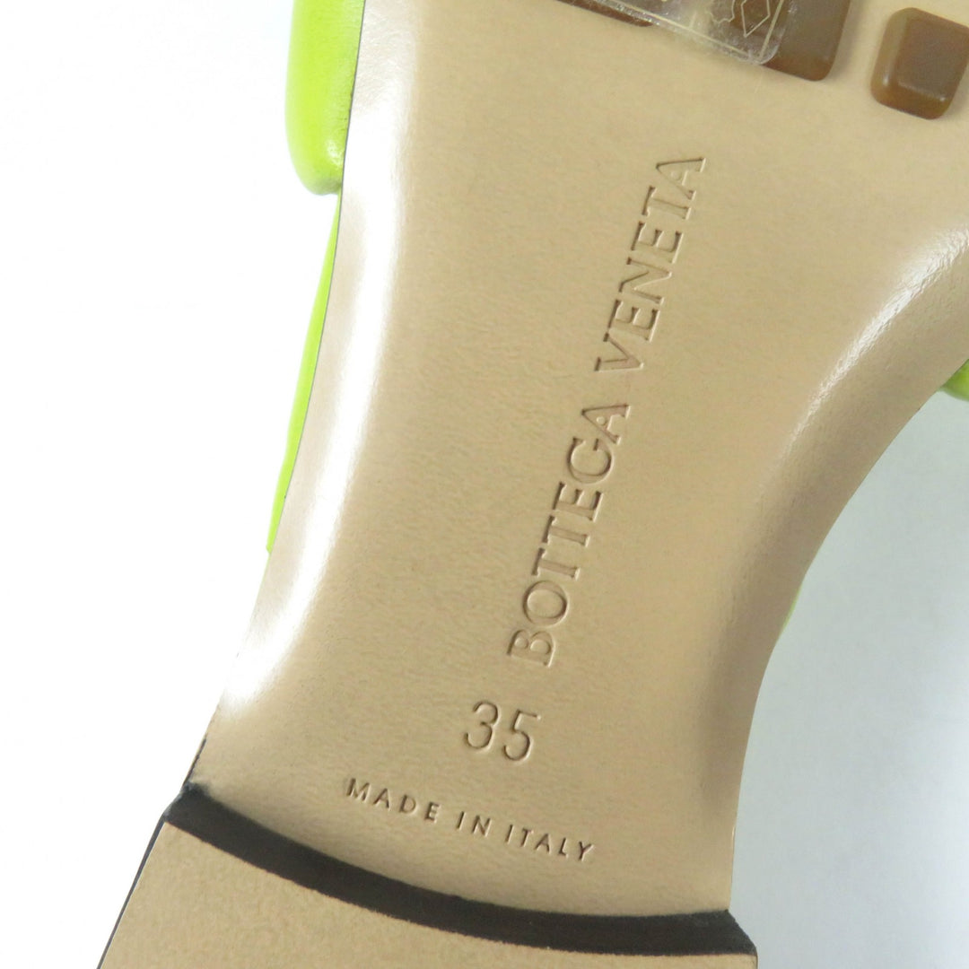 Pristine BOTTEGAVENETA Mule lido Flat sandals Light green leather Women 35