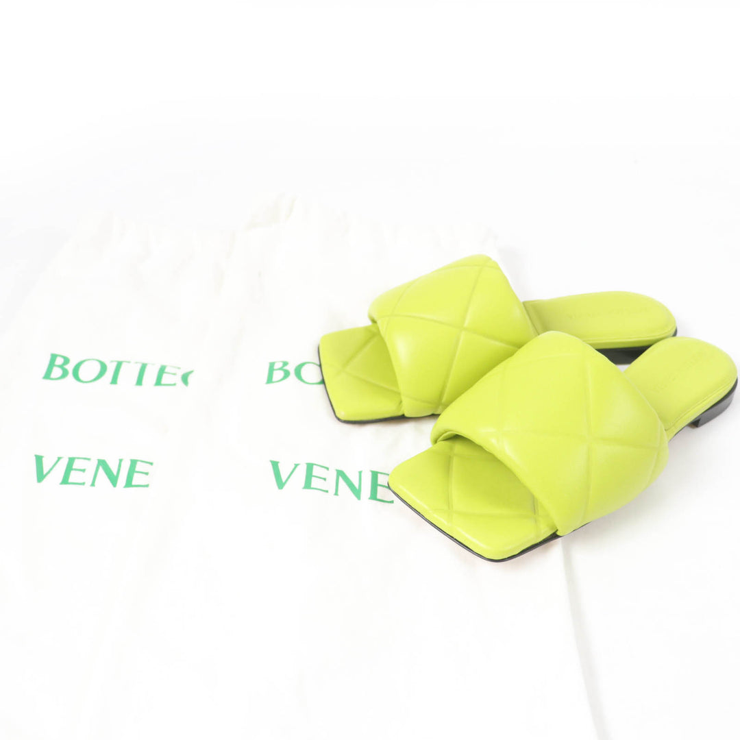 Pristine BOTTEGAVENETA Mule lido Flat sandals Light green leather Women 35