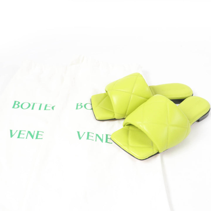 Pristine BOTTEGAVENETA Mule lido Flat sandals Light green leather Women 35